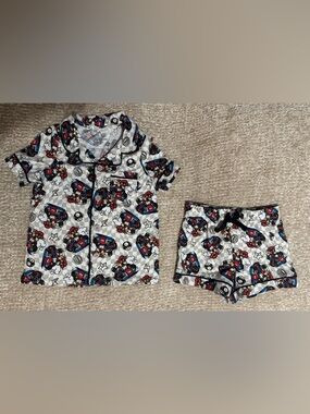 Nintendo White, Red & Blue Mario Kart Kids Pajama Set